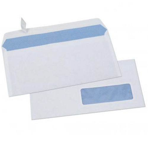 Enveloppes blanches 162 x 229 - fenêtre 45 x 100 - fermeture auto-adhésive  - 80 g - boîte de 500 pas cher