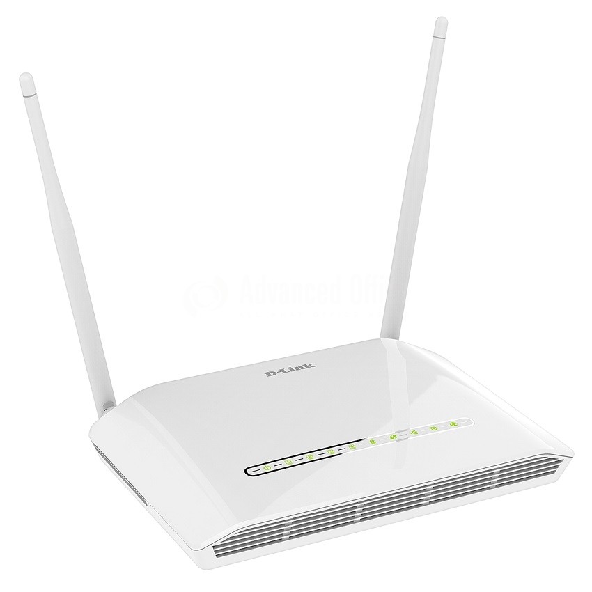 Modem Routeur ADSL2/2+ 11n sans fil D-LINK 300Mbps, avec 4 port 10/100Mbps,  antennes détachables, port USB ALL WHAT OFFICE NEEDS