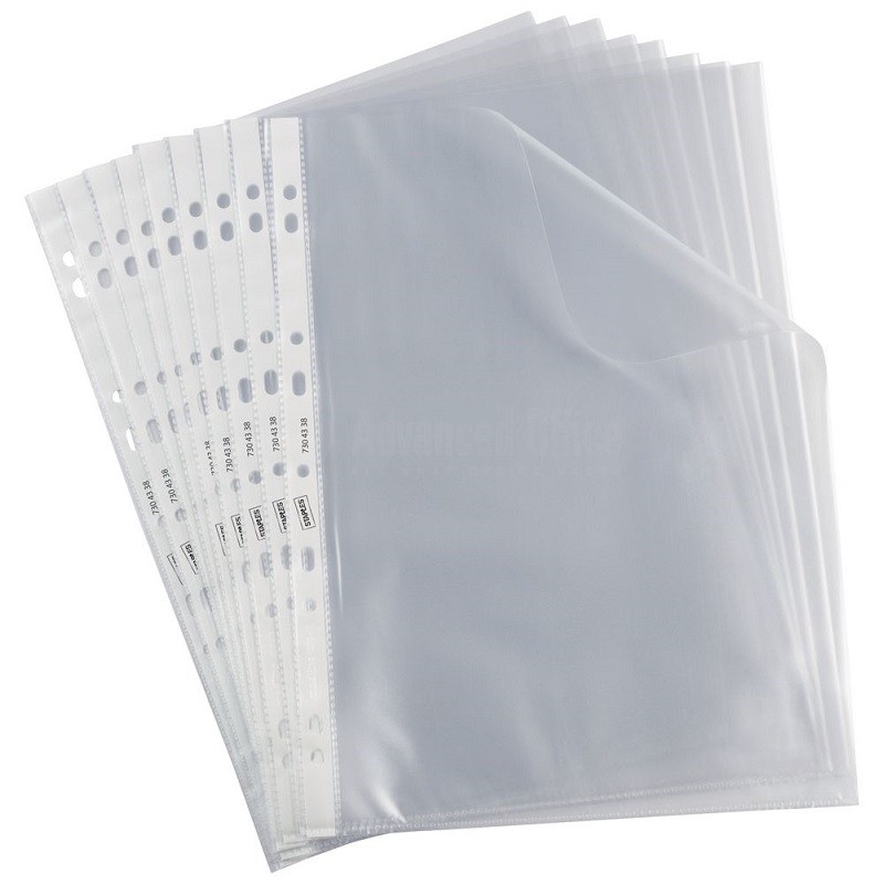 Pochettes perforées en plastique transparent A4, classement fin