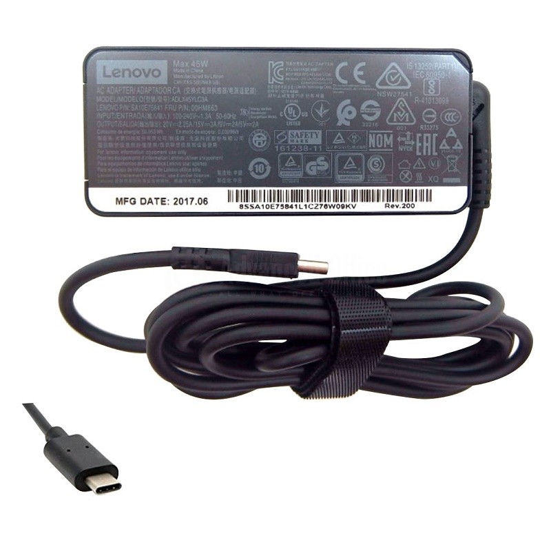Chargeur SA10E75841, 20V, 2.25A 45W USB-C pour laptop LENOVO Serie
