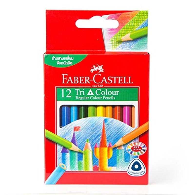 Boite de 12 crayons couleur FABER CASTELL court ALL WHAT OFFICE NEEDS