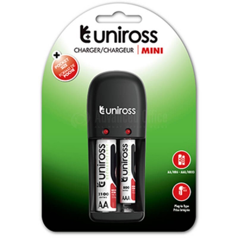 Chargeur de piles UNIROSS Mini AA/AAA ALL WHAT OFFICE NEEDS