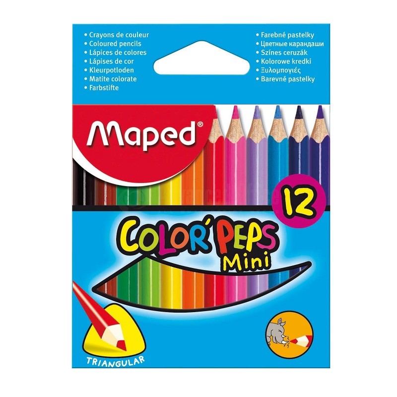 Lot de 12 mini crayons de couleur Color'Peps strong - MAPED