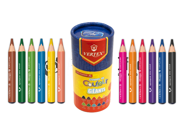 Boite de 12 crayons de couleur Géants VERTEX Creat Art VS-0408 - Coloriage  et Dessin - Articles scolaires - Tous ALL WHAT OFFICE NEEDS