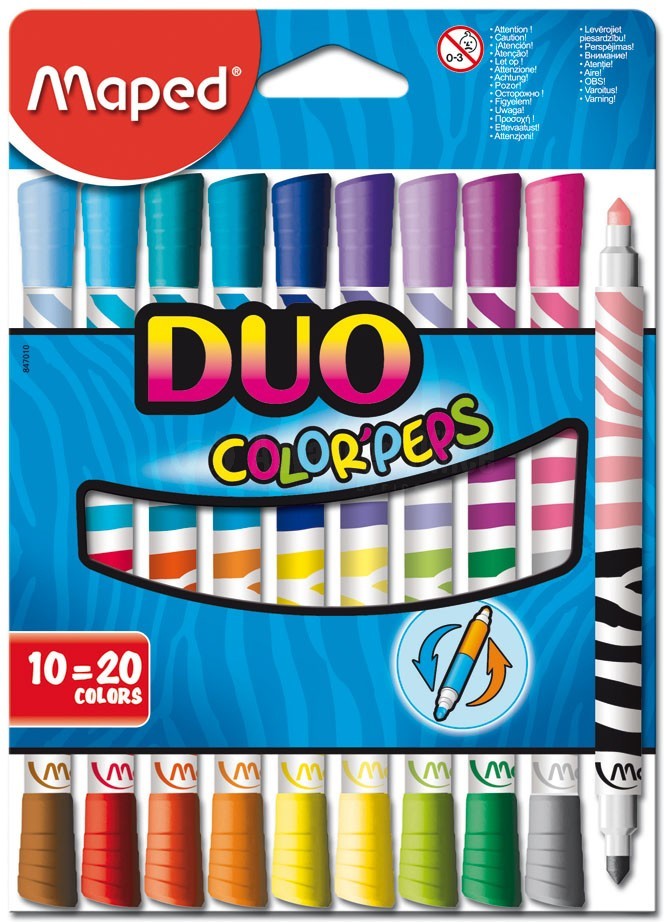 Boite de 10 feutres duo MAPED Duo Color'Peps 847010 ALL WHAT