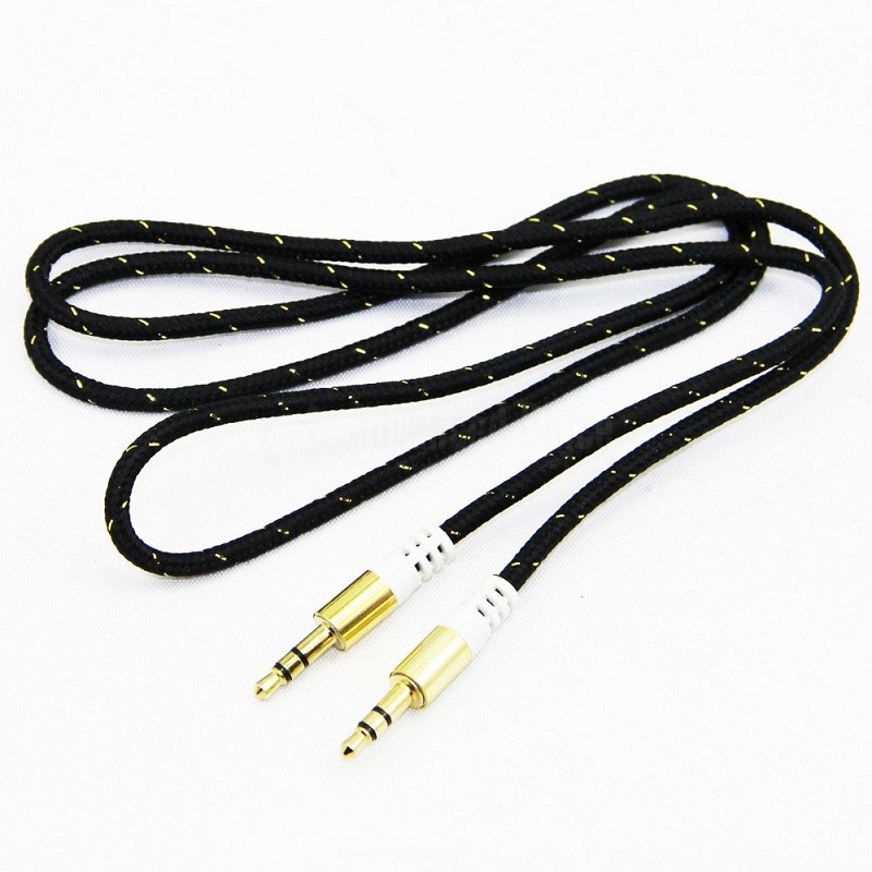 Câble Audio Auxiliaire Jack 3.5mm 3Pin Mâle/Mâle en tissu tressé