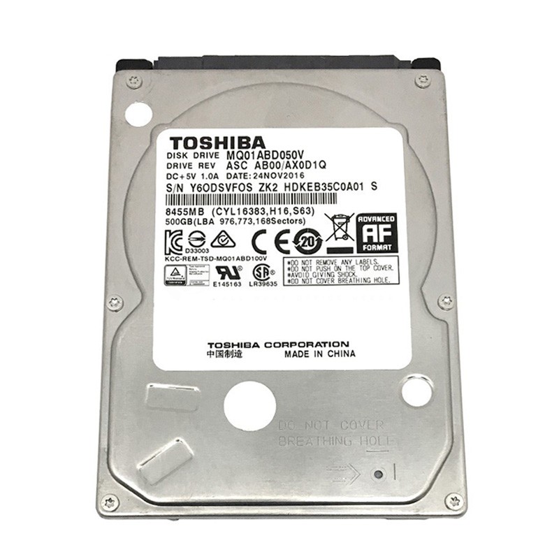 Disque dur interne TOSHIBA MQ01ABD050V 500Go SATA II 3Gbps, 5.4K, 2.5 7mm  ALL WHAT OFFICE NEEDS