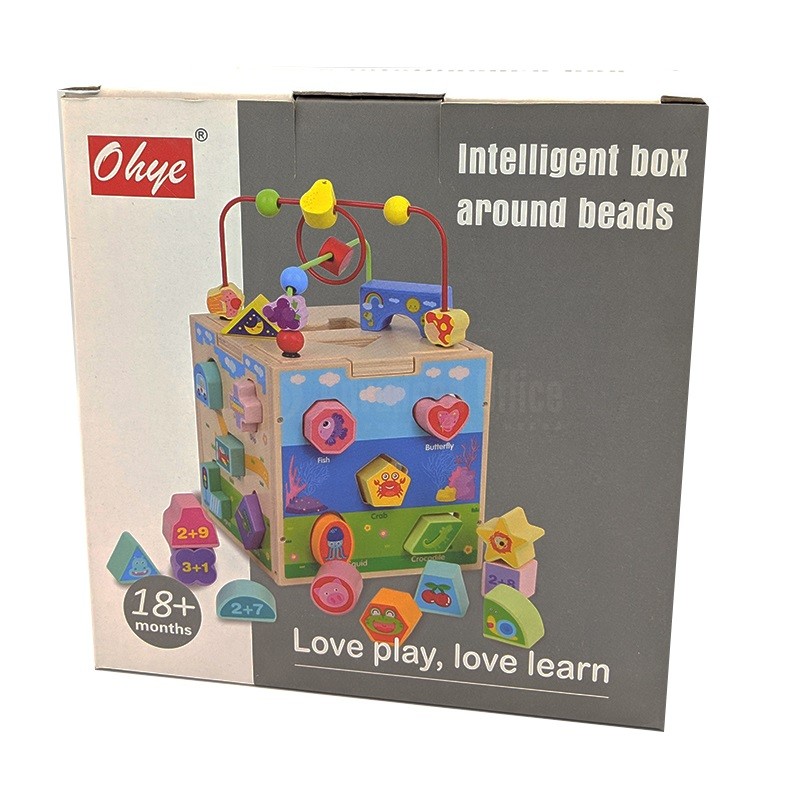 Jeux éducatif en bois O HYE Intelligent box around beads pour