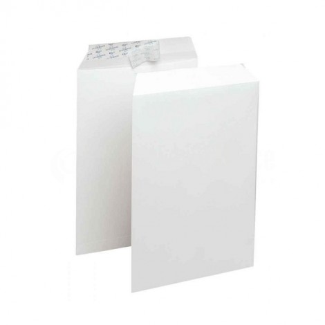 Boite 250 enveloppes pochette A4 blanche auto adhésive 229 x 324