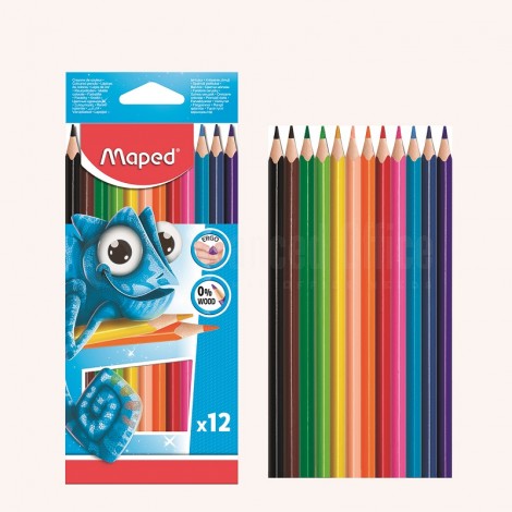 Boite de 12 crayons couleur MAPED Triangulaires en plastique