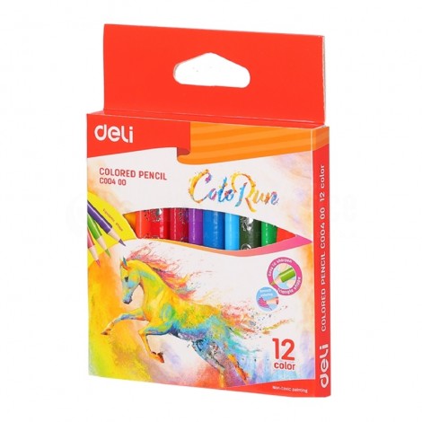 Boite de 12 crayons de couleurs DELI ColoRun C004 00 Triangulaire PM