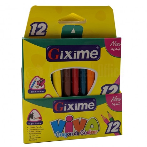 Boite de 12 crayons de couleur GIXIME PM