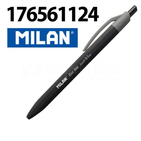 Stylo à bille MILAN fine-line touch 0.7mm Rétractable Noir