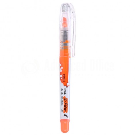 Surligneur fluorescent DELI U354 60 X-Flow Liquid Highlighter pointe coupée 1-5mm Orange