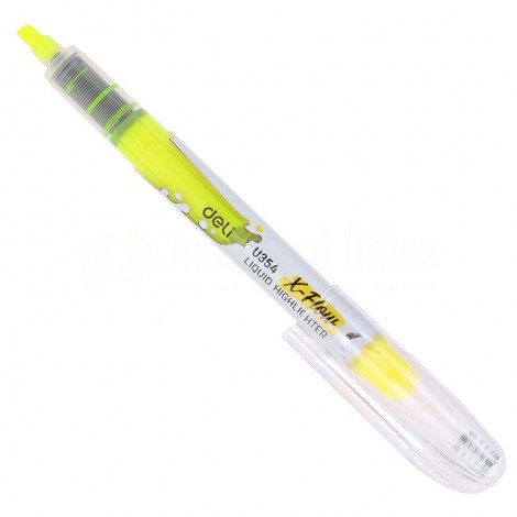 Surligneur fluorescent DELI U354 70 X-Flow Liquid Highlighter pointe coupée 1-5mm Jaune