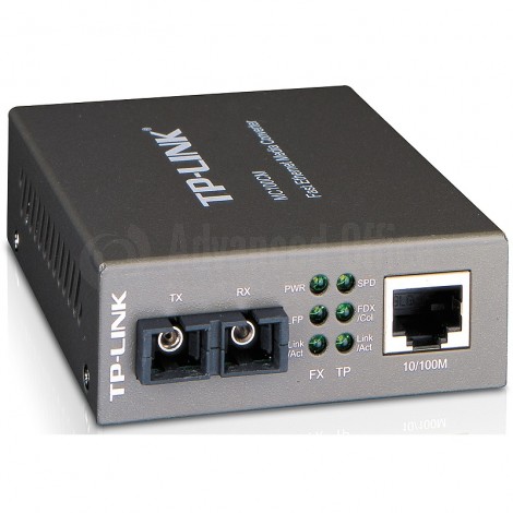 Convertisseur de média  Fast Ethernet TP-LINK MC100CM 1 port RJ45 10/100M, 1 port SC/UPC 100M, 2 Km