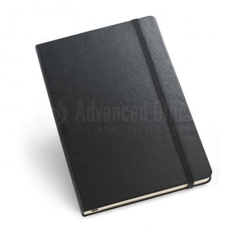 Notebook A5 à fermeture élastique Boucle pour stylo Noir