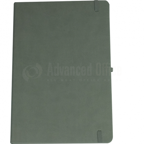 Notebook A4 175 x 260mm, 200 pages couverture PU Gris avec Boucle pour stylo
