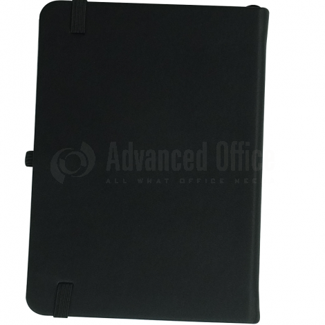 Notebook A4 175 x 260mm, 200 pages couverture PU Noir avec Boucle pour stylo