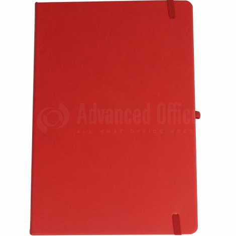 Notebook A4 175 x 260mm, 200 pages couverture PU Rouge avec Boucle pour stylo