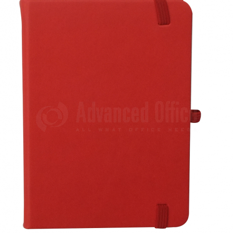 Notebook A6 150 x 105mm, 200 pages couverture PU Rouge avec Boucle pour stylo