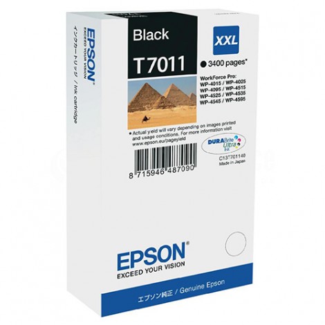 Cartouche EPSON T7011 XXL Noir pour WP-4015/4525/4095/4595/4515
