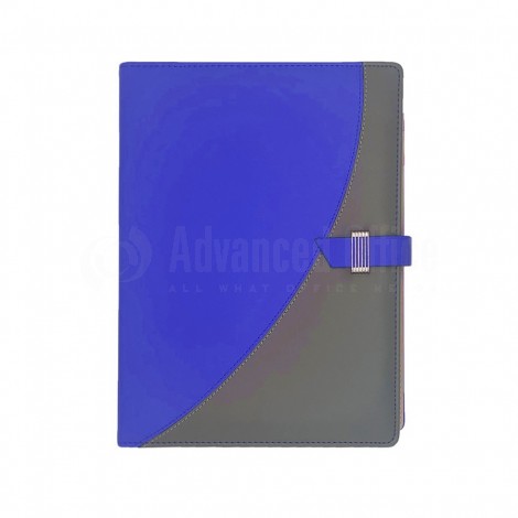 Agenda journalier RIDEX DESIGN A5  fermeture ceinture Bouton poussoir, Bleu