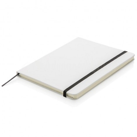 Notebook A6 150 x 105mm, 200 pages couverture PU Blanc avec Boucle pour stylo