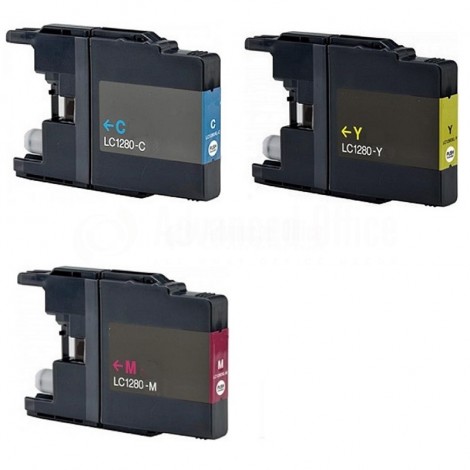 Pack 3 Cartouches CORALJET compatible BROTHER LC77/79/450/1280 CYM pour J6510DW/ MFC-J5910DW/ MFC-J6710DW/ MFC-J6910DW