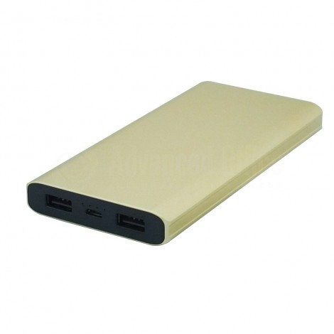 Power Bank TIMI Metal Shell T005, 10 000 Mah, 2 USB, Micro USB, Gold Sans Logo (Personnalisable)