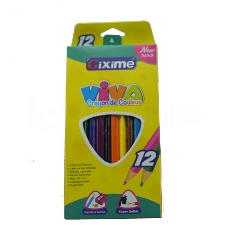 Boite de 12 crayons de couleur GIXIME GM