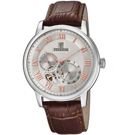 Montre Chronographe pour Hommes FESTINA Retro F6858 Bracelet en cuir Marron