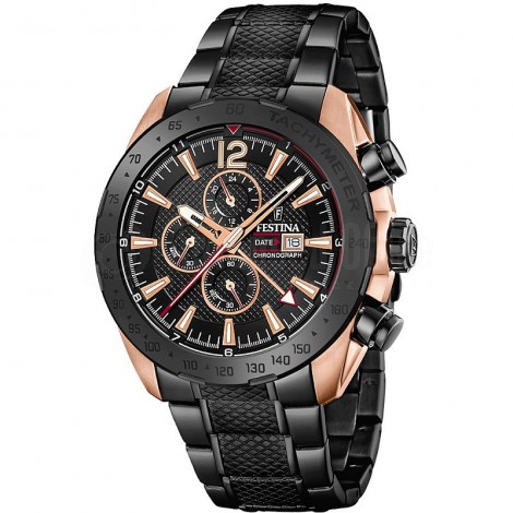 Montre Chronographe pour Hommes FESTINA F20481 Bracelet en Acier inoxydable Noir