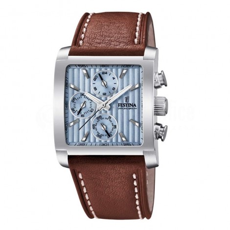Montre chronographe pour homme FESTINA F20424 Bracelet en cuir Marron