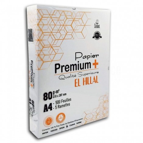 Rame de papier blanc EL HILLAL A4 Premium+ 80g 500 Feuilles