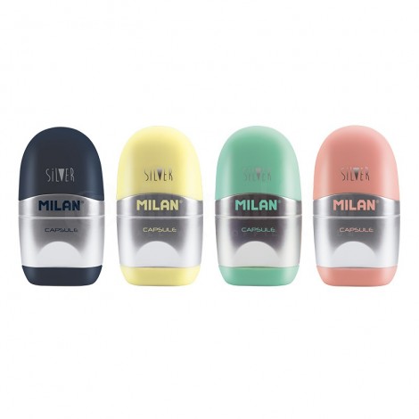 Taille Crayon MILAN CAPSULE Silver Compact avec gomme