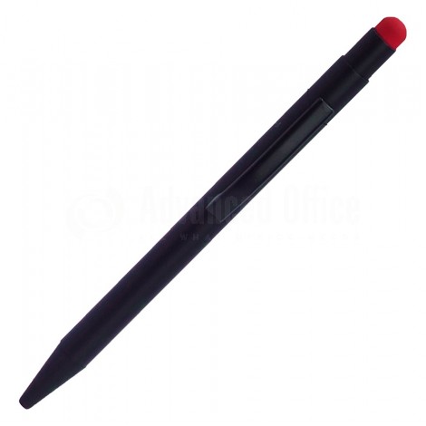 stylo rétractable à sérigraphier Noir Bouton Stylet tête Rouge