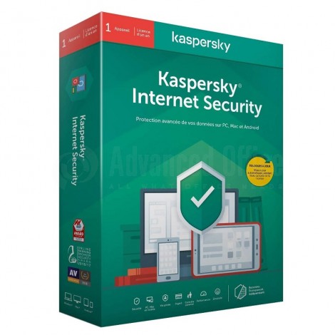 Antivirus KASPERSKY Internet Security 2020 Licence 1 poste 1 an
