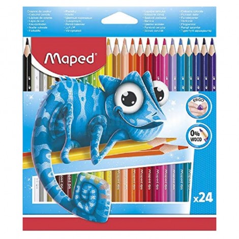 Boite de 24 crayons couleur MAPED Triangulaires en plastique