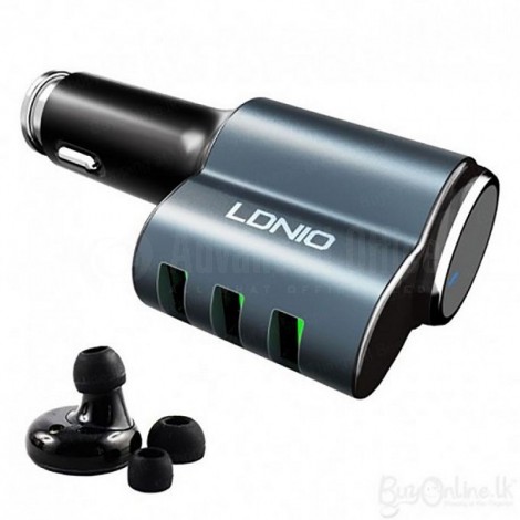 Chargeur Adaptateur Automobile LDNIO CM-21 3 Ports USB avec Kit main libre sans fil Bluetooth 4.2