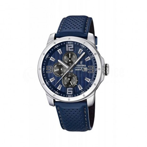 Montre chronographe pour Hommes FESTINA F16760 Bracelet en cuir Bleu