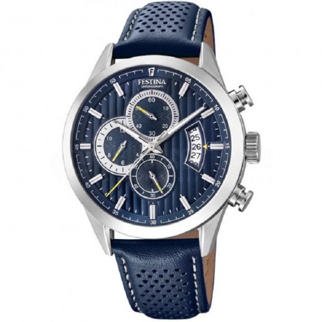 Montre chronographe pour Hommes FESTINA F20271 Bracelet en cuir Bleu