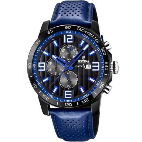 Montre chronographe pour Hommes FESTINA F20339 Bracelet en cuir Bleu