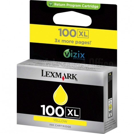 Cartouche LEXMARK N°100XL Yellow pour S305/S405/S505/S605, Pro 205/705/805/901/905