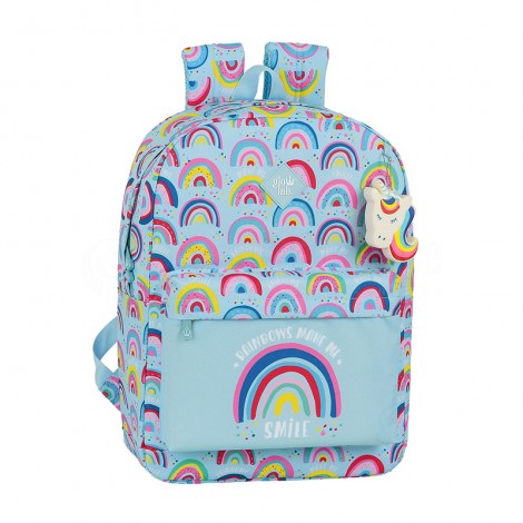 Sac à dos porte PC enfant SAFTA Rainbows Make me smile, 1 Compartiment, 1 Poche avant, 15.6",  340 x 180 x 150 mm, 9 Litres, Bleu