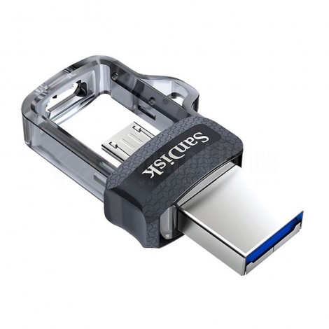 Flash disque SANDISK Ultra Dual Drive m3.0 OTG 16Go double connexion USB 3.0/Micro USB pour Smartphone Android et PC