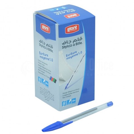 Stylo à bille GIANT pointe moyenne 1.0mm Bleu