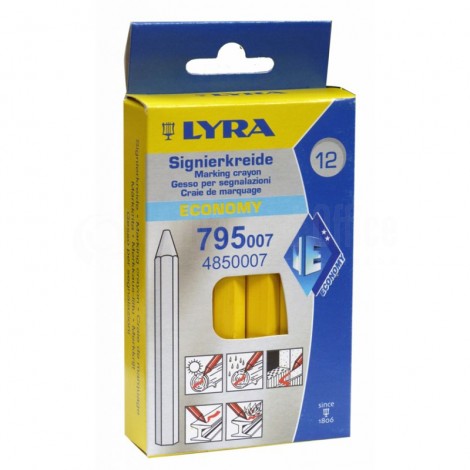 Marqueur craie LYRA Hexagonal 795 Ø11mm x 110mm Jaune