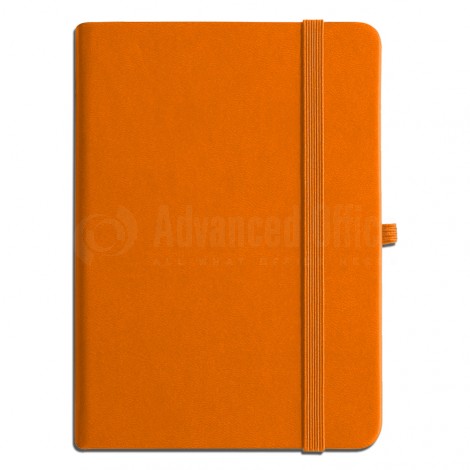 Notebook A4 175 x 260mm, 200 pages couverture PU Orange avec Boucle pour stylo