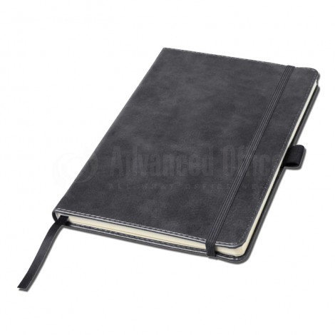 Notebook A5 couverture rigide en simili cuir 192 pages Gris